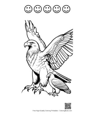 Thumbnail: Majestic Golden Eagle Guards Chick Printable and 5 Happy Face Outline