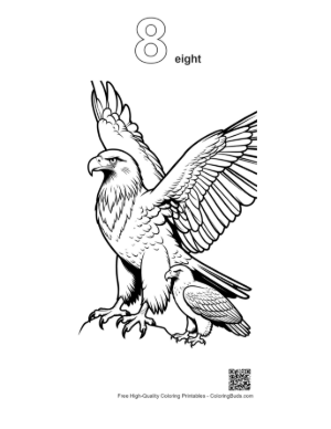 Thumbnail: Majestic Golden Eagle Guards Chick Printable Outline Number 8