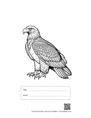 Thumbnail: Majestic Golden Eagle in Profile Printable with Title and Artist Box