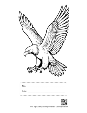 Thumbnail: Majestic Golden Eagle Soaring Fiercely Printable with Title and Artist Box