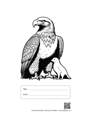 Thumbnail: Majestic Golden Eagle with Adorable Puppy Printable with Title and Artist Box