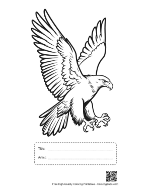 Thumbnail: Soaring Golden Eagle with Fierce Talons Printable with Title and Artist Box