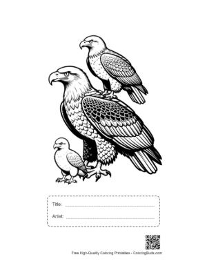 Thumbnail: Stacked Bald Eagle Family Printable with Title and Artist Box