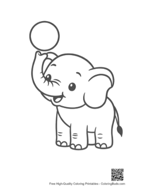 Thumbnail: Easy African Elephant Coloring Sheet Printable
