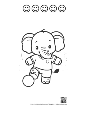 Thumbnail: Easy African Elephant Printable and 5 Happy Face Outline