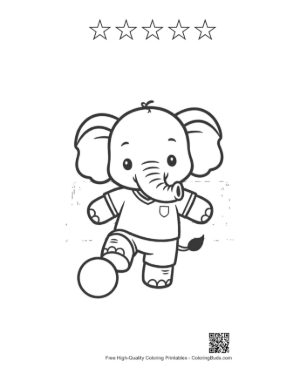 Thumbnail: Easy African Elephant Printable and 5 Star Outline