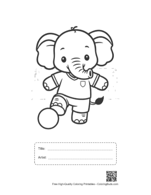 Thumbnail: Easy African Elephant Printable with Title and Artist Box