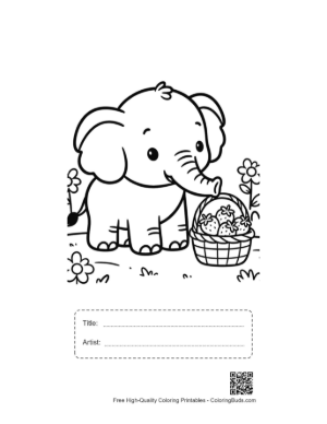 Thumbnail: Free African Elephant Printable with Title and Artist Box
