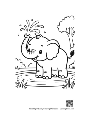 Thumbnail: Free African Elephant to Color Printable