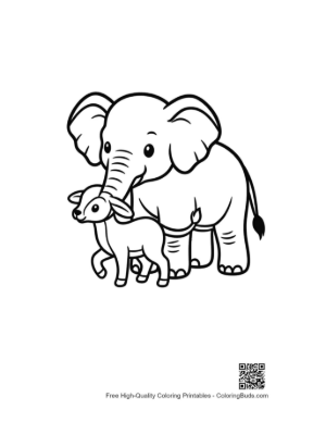 Thumbnail: Cute Asian Elephant and Lamb Embrace