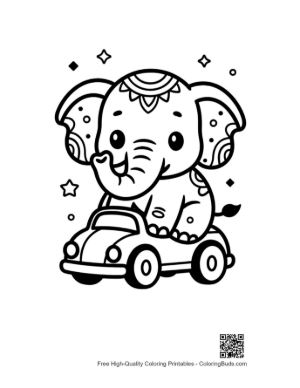 Thumbnail: Cute Asian Elephant Coloring Page Printable