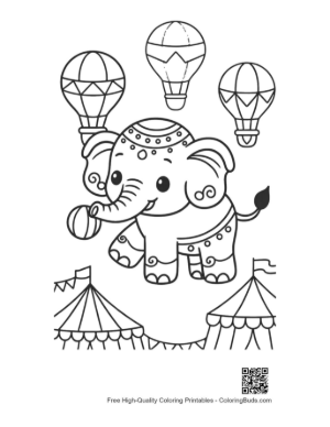 Thumbnail: Cute Asian Elephant Printable