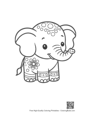Thumbnail: Cute Asian Elephant Printable
