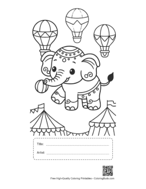 Thumbnail: Cute Asian Elephant Printable with Title and Artist Box
