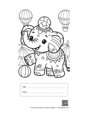 Thumbnail: Cute Asian Elephant Printable with Title and Artist Box