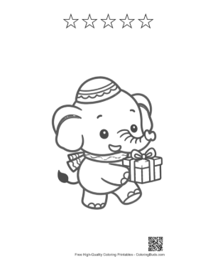 Thumbnail: Free Asian Elephant Coloring Page Printable and 5 Star Outline