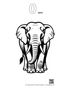 Thumbnail: Majestic Asian Elephant Line Art Portrait Printable Outline Number 0