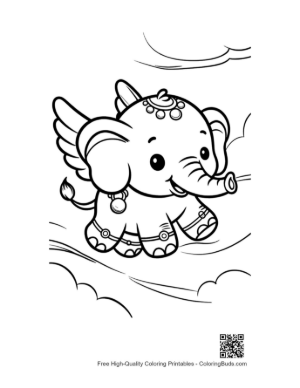 Thumbnail: Baby Elephant Calf Spraying Water from Its Trunk Printable