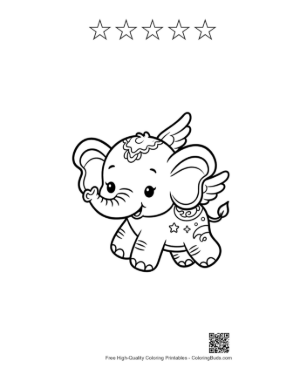 Thumbnail: Baby Elephant Printable and 5 Star Outline