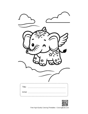 Thumbnail: Baby Elephant Printable with Title and Artist Box