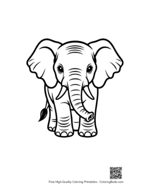 Thumbnail: Cute Baby Elephant Outline
