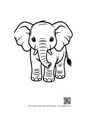 Thumbnail: Cute Baby Elephant Outline