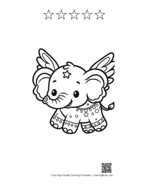 Thumbnail: Easy Baby Elephant Coloring Sheet Printable and 5 Star Outline