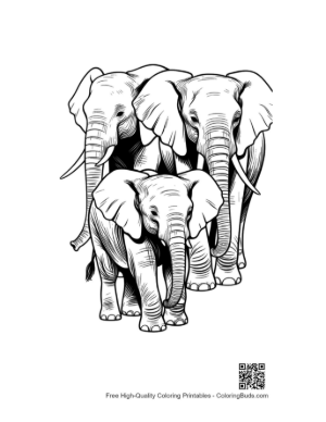 Thumbnail: Elephant Family Line Art
