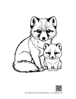 Thumbnail: Adorable Arctic Fox Mother and Kit
