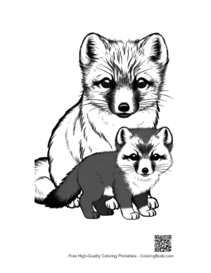 Thumbnail: Adorable Arctic Fox Mother and Pup