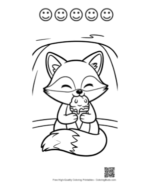 Thumbnail: Adorable Fox Pilot in a Toy Airplane Printable and 5 Happy Face Outline