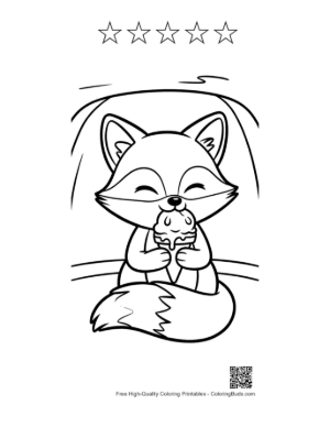 Thumbnail: Adorable Fox Pilot in a Toy Airplane Printable and 5 Star Outline