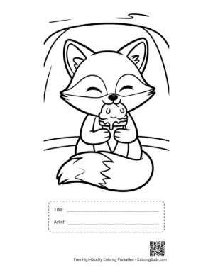 Thumbnail: Adorable Fox Pilot in a Toy Airplane Printable with Title and Artist Box