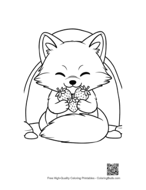 Thumbnail: Arctic Fox Cub Curling Up in the Deep Cold Snow Printable