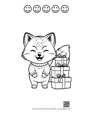Thumbnail: Arctic Fox Printable and 5 Happy Face Outline