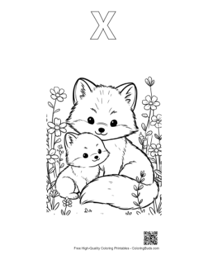 Thumbnail: Arctic Fox Printable Outline Alphabet X
