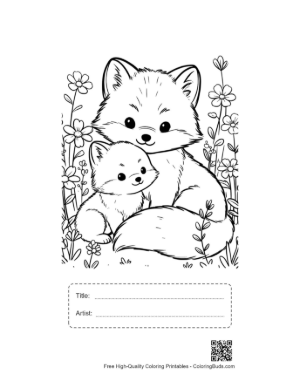 Thumbnail: Arctic Fox Printable with Title and Artist Box