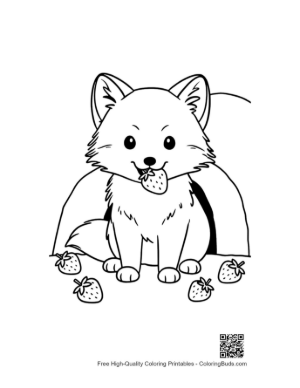 Thumbnail: Arctic Fox Pup Playing in a Snowy Forest Clearing Printable