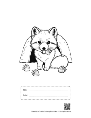 Thumbnail: Curious Arctic Fox Exploring a Frozen Winter Wonderland Printable with Title and Artist Box