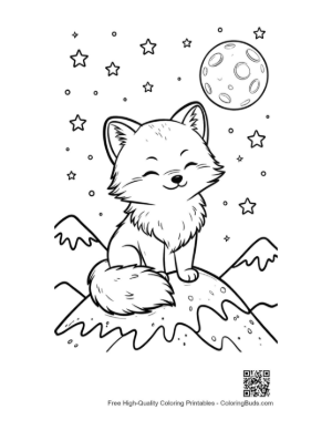 Thumbnail: Cute Arctic Fox for Kids Printable