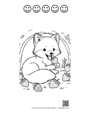 Thumbnail: Cute Arctic Fox for Kids Printable and 5 Happy Face Outline