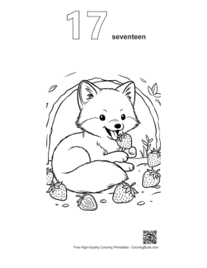 Thumbnail: Cute Arctic Fox for Kids Printable Outline Number 17