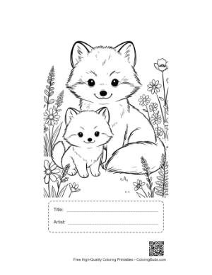 Thumbnail: Cute Arctic Fox Printable with Title and Artist Box
