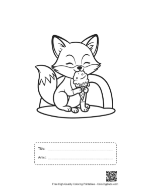 Thumbnail: Cute Red Fox Printable with Title and Artist Box