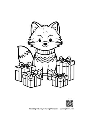 Thumbnail: Easy Arctic Fox Coloring Page Printable