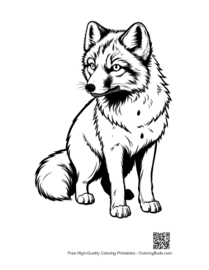 Thumbnail: Fierce Arctic Fox Line Art Portrait