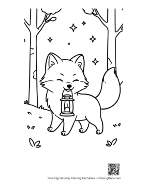 Thumbnail: Free Arctic Fox Coloring Page Printable