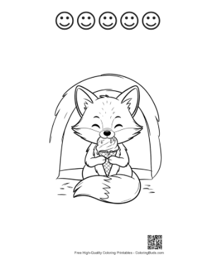 Thumbnail: Free Red Fox for Kids Printable and 5 Happy Face Outline