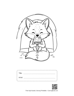 Thumbnail: Free Red Fox for Kids Printable with Title and Artist Box
