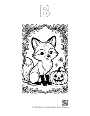 Thumbnail: Free Red Fox to Color Printable Outline Alphabet B